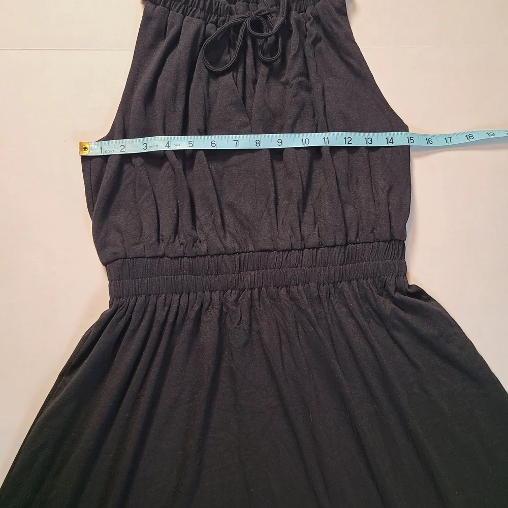 Zaful Black Sleeveless Comfy Layered Maxi Dress NWT Medium - Picture 8 of 11